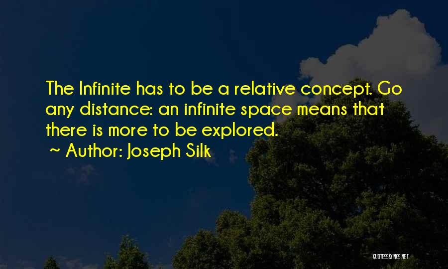 Joseph Silk Quotes: The Infinite Has To Be A Relative Concept. Go Any Distance: An Infinite Space Means That There Is More To