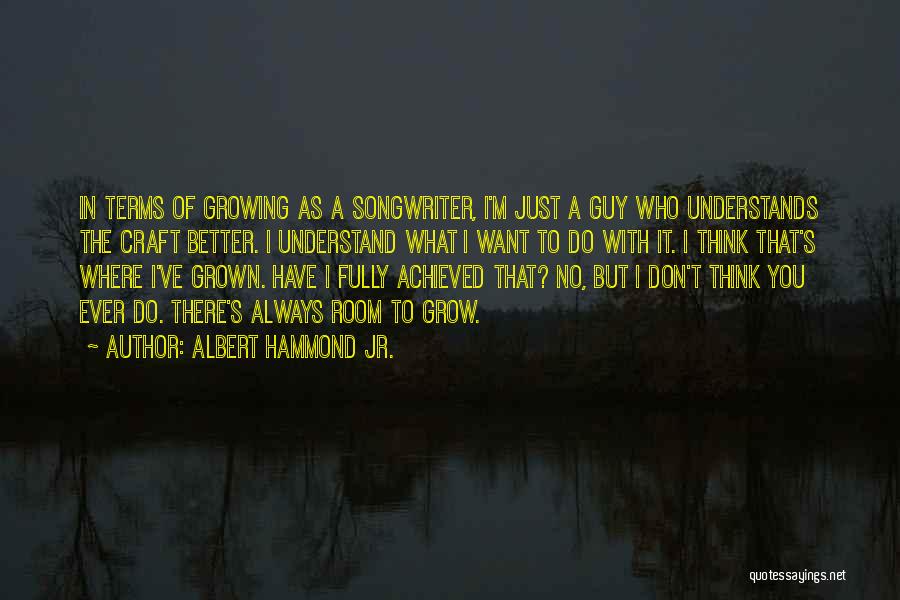 Albert Hammond Jr. Quotes: In Terms Of Growing As A Songwriter, I'm Just A Guy Who Understands The Craft Better. I Understand What I