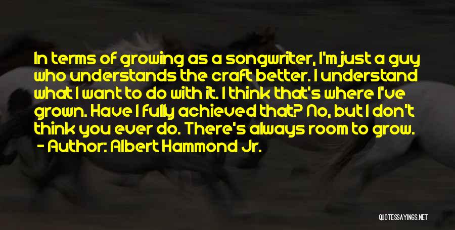 Albert Hammond Jr. Quotes: In Terms Of Growing As A Songwriter, I'm Just A Guy Who Understands The Craft Better. I Understand What I