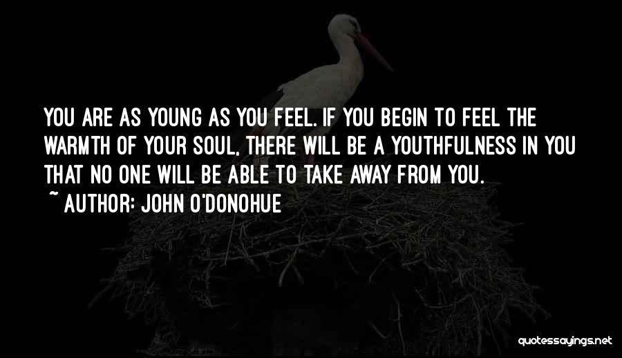 John O'Donohue Quotes: You Are As Young As You Feel. If You Begin To Feel The Warmth Of Your Soul, There Will Be