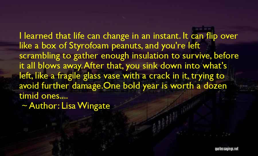 Lisa Wingate Quotes: I Learned That Life Can Change In An Instant. It Can Flip Over Like A Box Of Styrofoam Peanuts, And