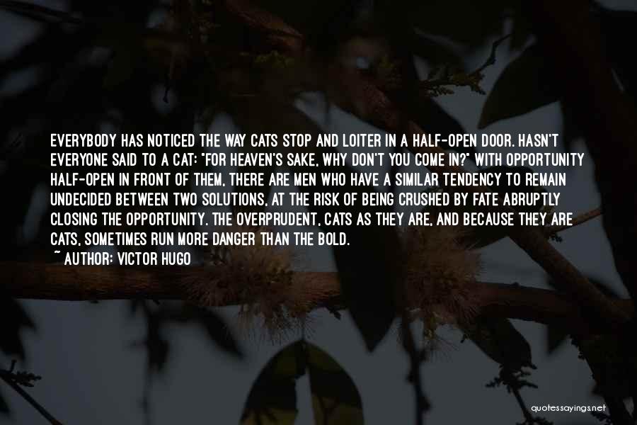 Victor Hugo Quotes: Everybody Has Noticed The Way Cats Stop And Loiter In A Half-open Door. Hasn't Everyone Said To A Cat: For