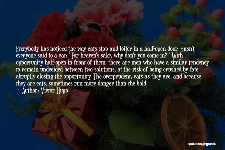 Victor Hugo Quotes: Everybody Has Noticed The Way Cats Stop And Loiter In A Half-open Door. Hasn't Everyone Said To A Cat: For