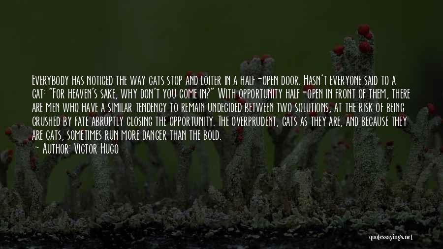 Victor Hugo Quotes: Everybody Has Noticed The Way Cats Stop And Loiter In A Half-open Door. Hasn't Everyone Said To A Cat: For