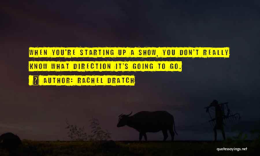 Rachel Dratch Quotes: When You're Starting Up A Show, You Don't Really Know What Direction It's Going To Go.