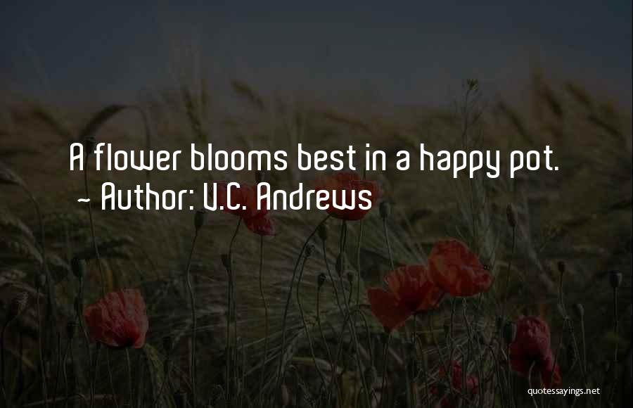 V.C. Andrews Quotes: A Flower Blooms Best In A Happy Pot.