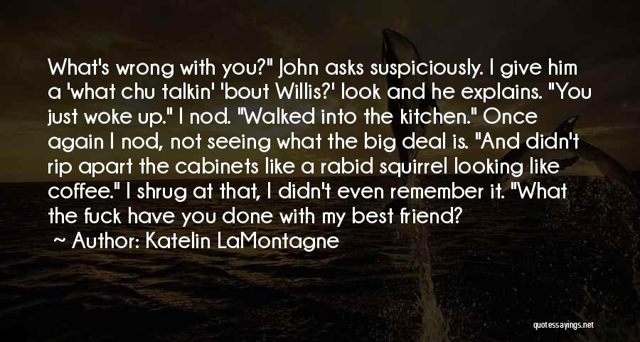 Katelin LaMontagne Quotes: What's Wrong With You? John Asks Suspiciously. I Give Him A 'what Chu Talkin' 'bout Willis?' Look And He Explains.