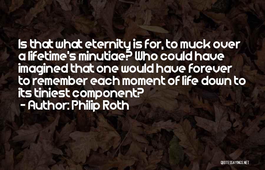 Philip Roth Quotes: Is That What Eternity Is For, To Muck Over A Lifetime's Minutiae? Who Could Have Imagined That One Would Have