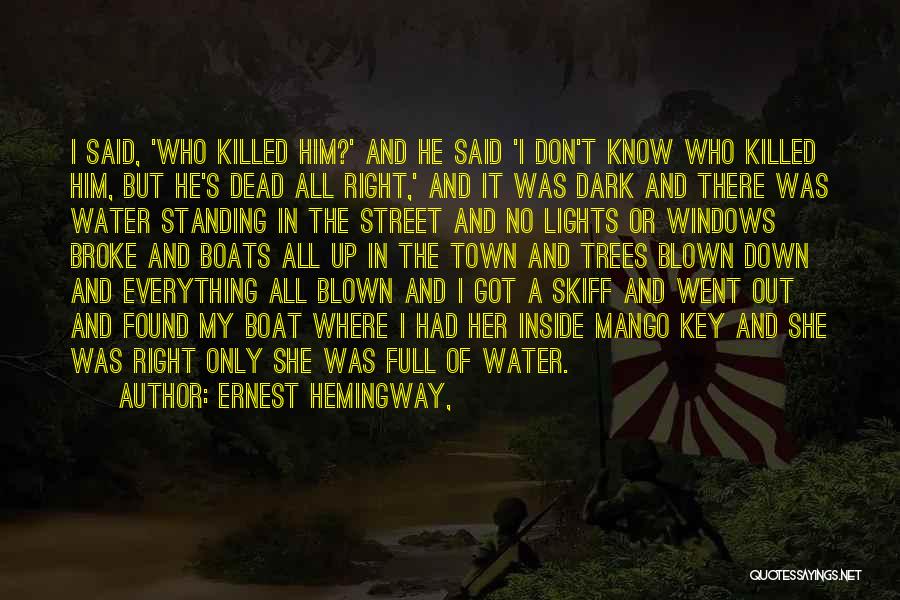 Ernest Hemingway, Quotes: I Said, 'who Killed Him?' And He Said 'i Don't Know Who Killed Him, But He's Dead All Right,' And