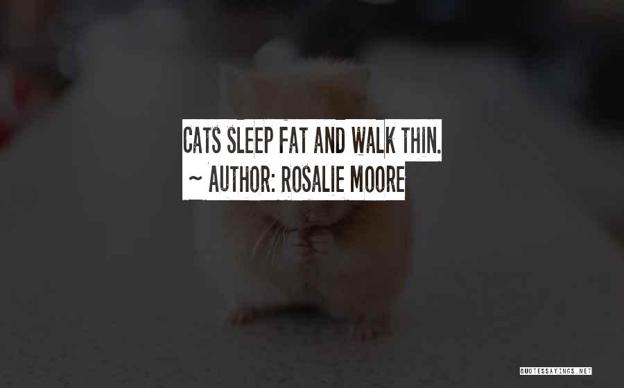 Rosalie Moore Quotes: Cats Sleep Fat And Walk Thin.