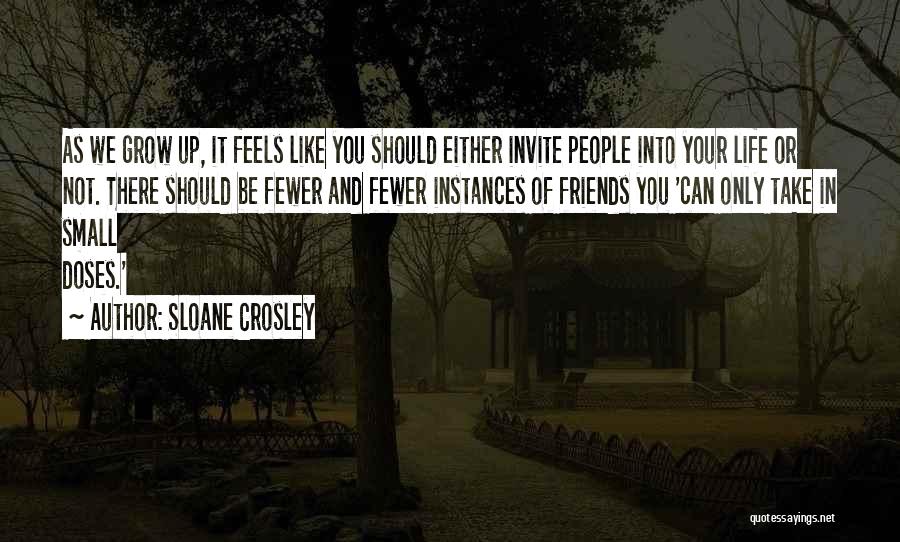 Sloane Crosley Quotes: As We Grow Up, It Feels Like You Should Either Invite People Into Your Life Or Not. There Should Be