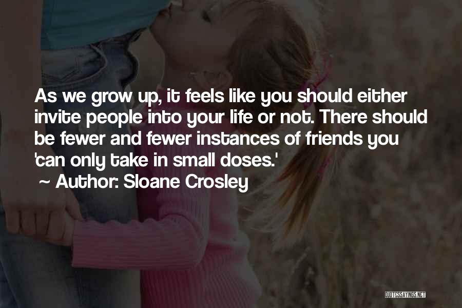 Sloane Crosley Quotes: As We Grow Up, It Feels Like You Should Either Invite People Into Your Life Or Not. There Should Be