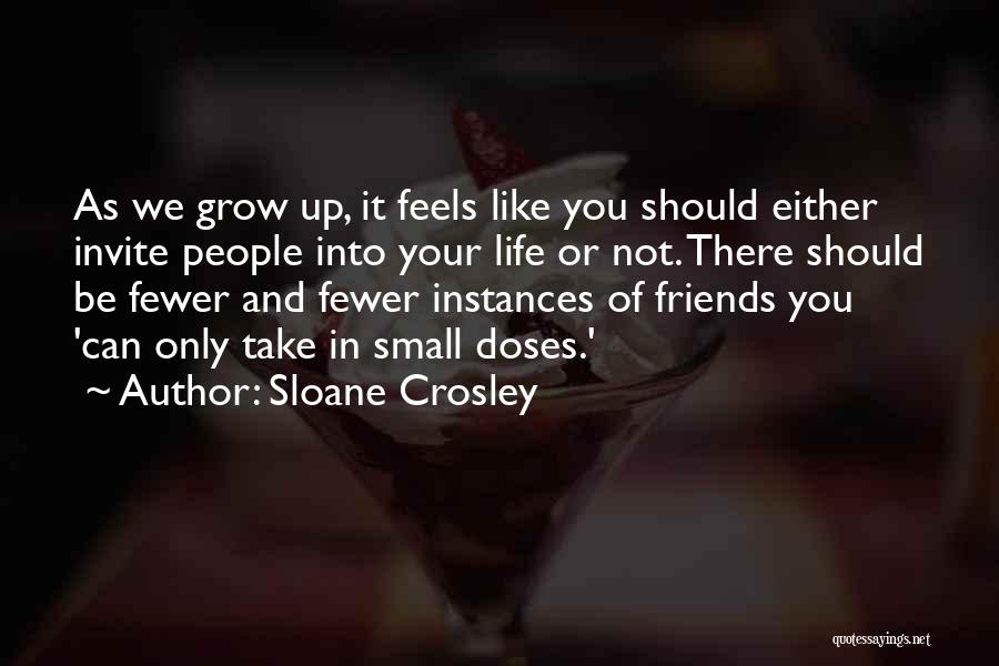 Sloane Crosley Quotes: As We Grow Up, It Feels Like You Should Either Invite People Into Your Life Or Not. There Should Be