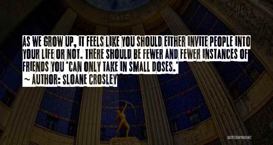 Sloane Crosley Quotes: As We Grow Up, It Feels Like You Should Either Invite People Into Your Life Or Not. There Should Be