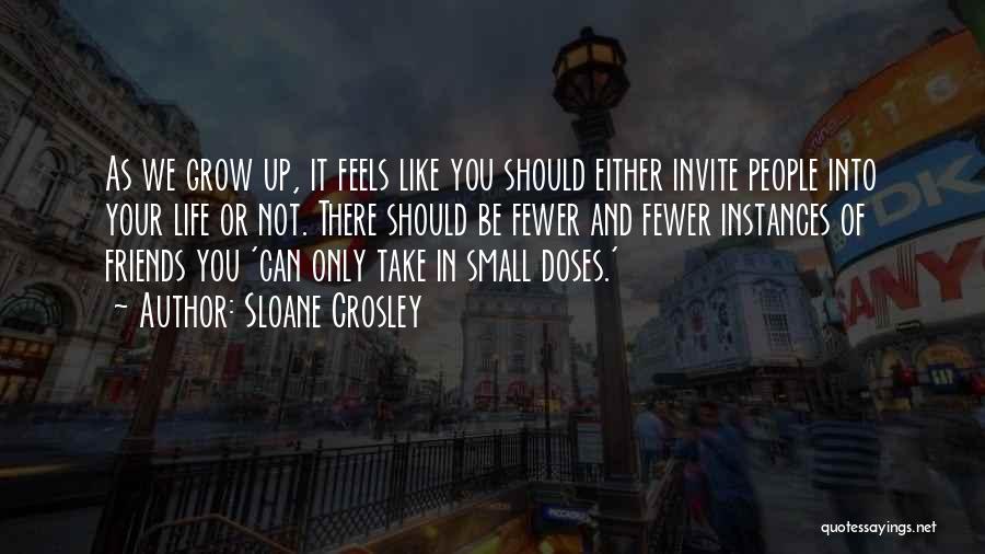 Sloane Crosley Quotes: As We Grow Up, It Feels Like You Should Either Invite People Into Your Life Or Not. There Should Be