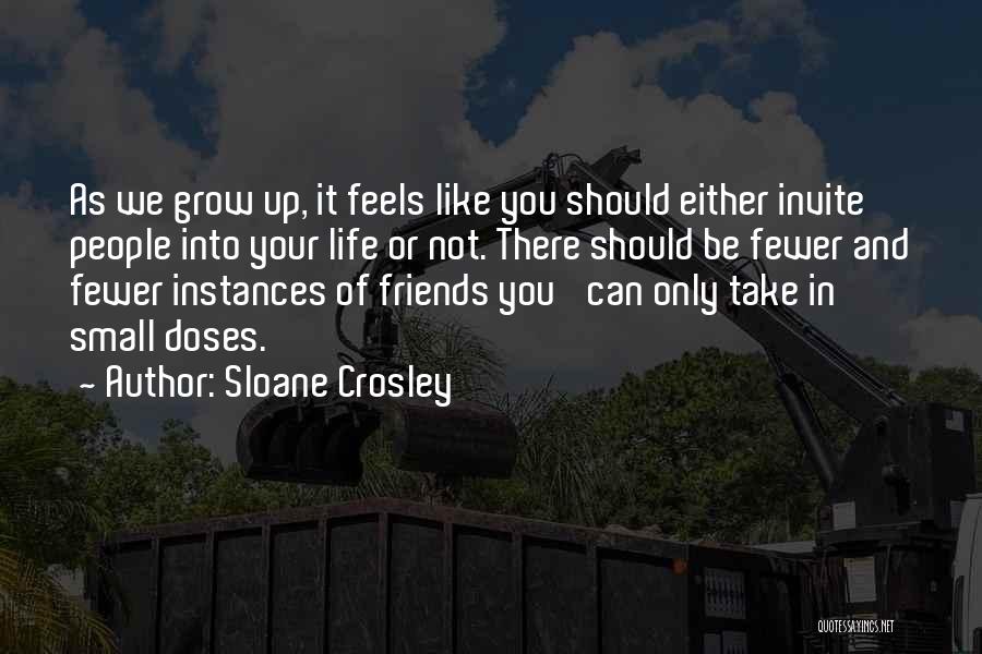 Sloane Crosley Quotes: As We Grow Up, It Feels Like You Should Either Invite People Into Your Life Or Not. There Should Be