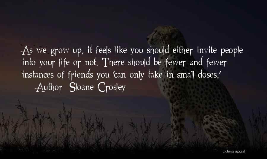 Sloane Crosley Quotes: As We Grow Up, It Feels Like You Should Either Invite People Into Your Life Or Not. There Should Be