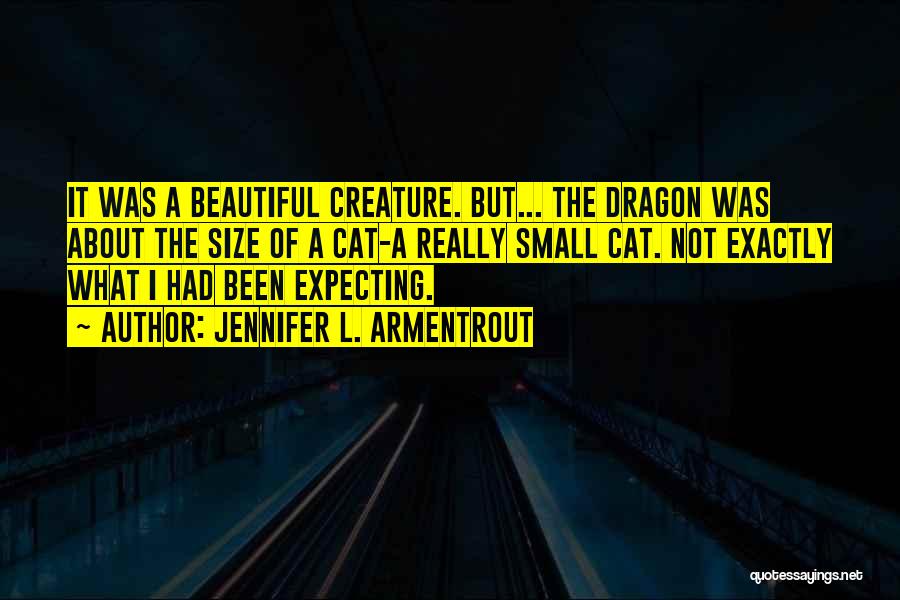 Jennifer L. Armentrout Quotes: It Was A Beautiful Creature. But... The Dragon Was About The Size Of A Cat-a Really Small Cat. Not Exactly