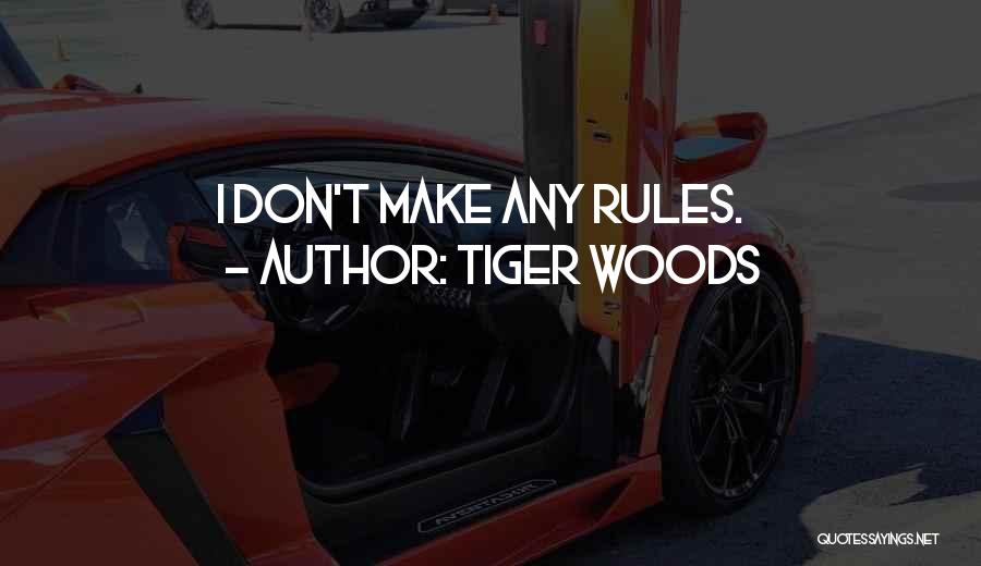 Tiger Woods Quotes: I Don't Make Any Rules.