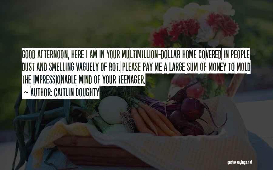 Caitlin Doughty Quotes: Good Afternoon, Here I Am In Your Multimillion-dollar Home Covered In People Dust And Smelling Vaguely Of Rot. Please Pay