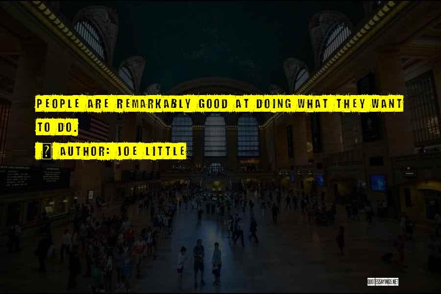 Joe Little Quotes: People Are Remarkably Good At Doing What They Want To Do.
