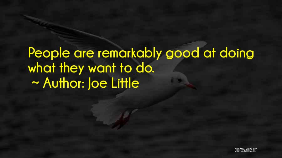 Joe Little Quotes: People Are Remarkably Good At Doing What They Want To Do.