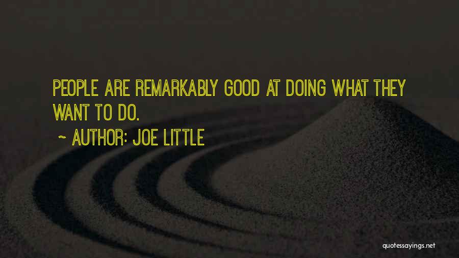 Joe Little Quotes: People Are Remarkably Good At Doing What They Want To Do.