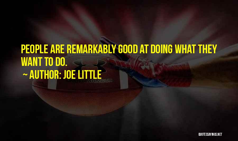 Joe Little Quotes: People Are Remarkably Good At Doing What They Want To Do.