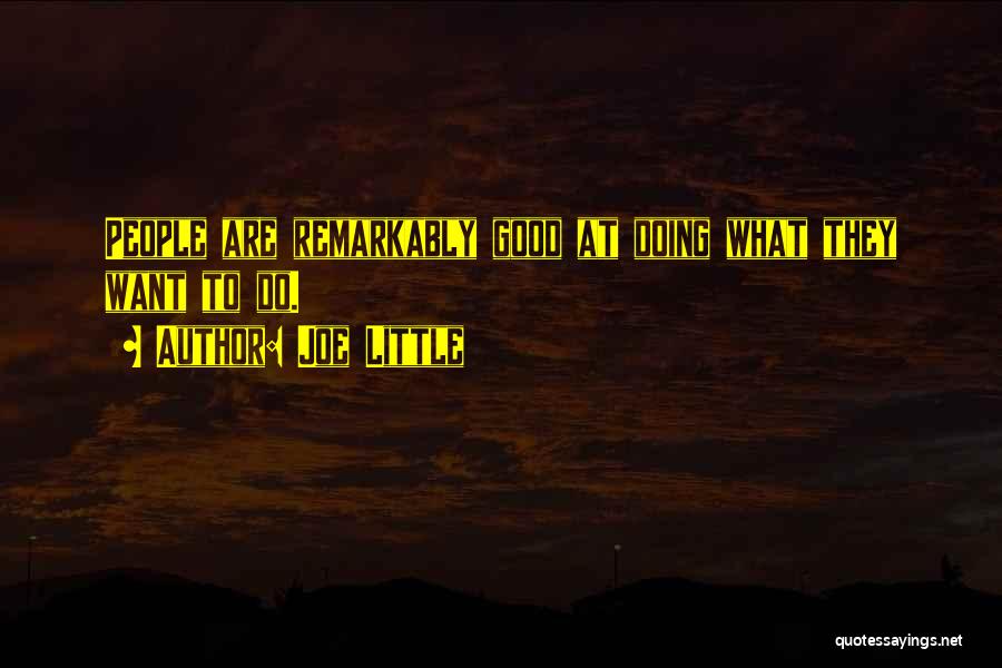 Joe Little Quotes: People Are Remarkably Good At Doing What They Want To Do.