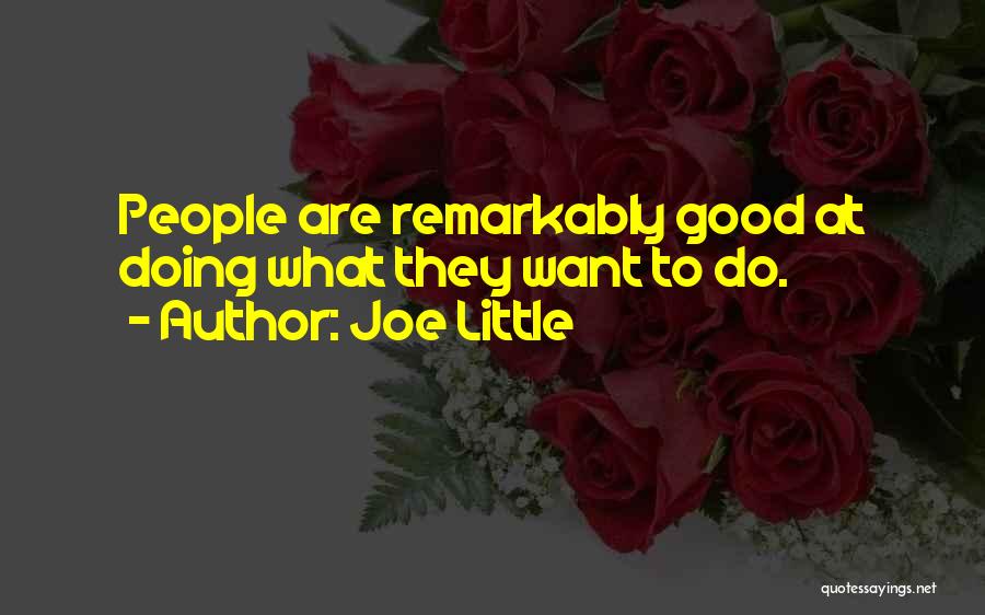 Joe Little Quotes: People Are Remarkably Good At Doing What They Want To Do.