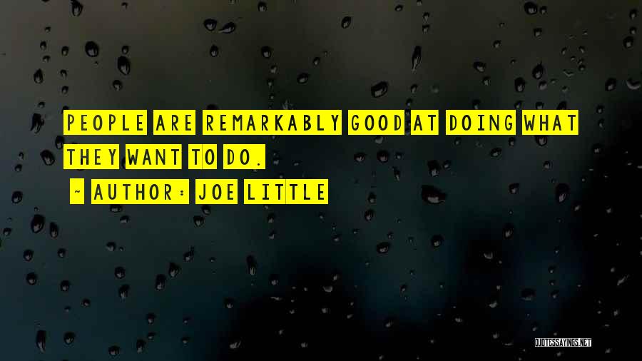 Joe Little Quotes: People Are Remarkably Good At Doing What They Want To Do.