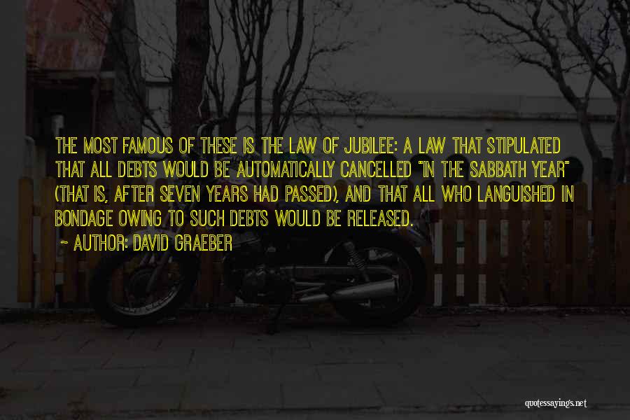 David Graeber Quotes: The Most Famous Of These Is The Law Of Jubilee: A Law That Stipulated That All Debts Would Be Automatically