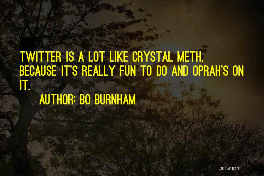 Bo Burnham Quotes: Twitter Is A Lot Like Crystal Meth, Because It's Really Fun To Do And Oprah's On It.