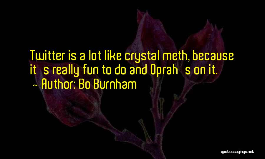 Bo Burnham Quotes: Twitter Is A Lot Like Crystal Meth, Because It's Really Fun To Do And Oprah's On It.