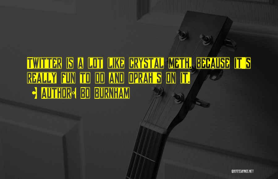 Bo Burnham Quotes: Twitter Is A Lot Like Crystal Meth, Because It's Really Fun To Do And Oprah's On It.