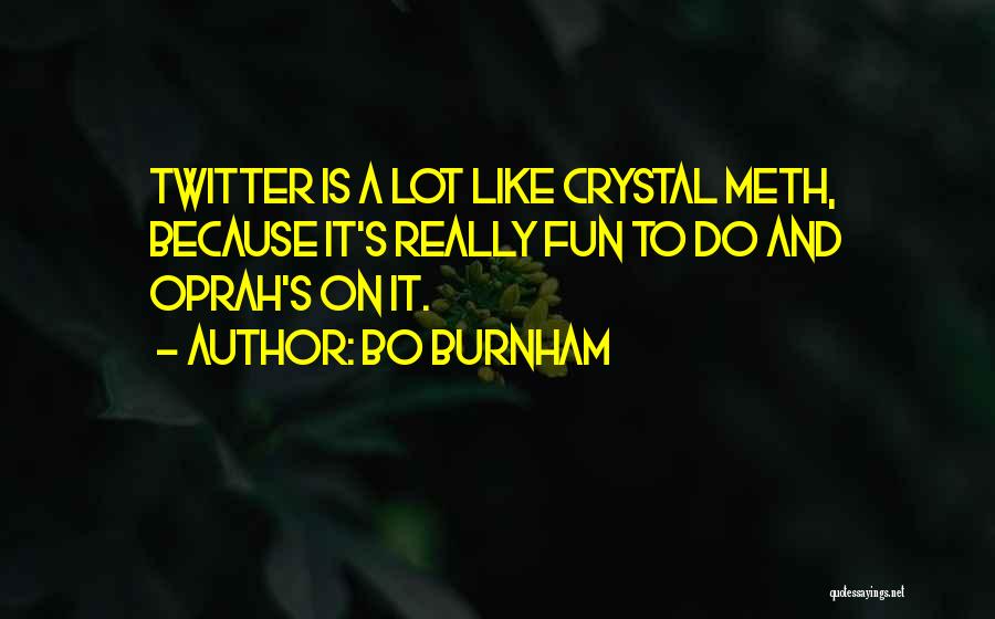 Bo Burnham Quotes: Twitter Is A Lot Like Crystal Meth, Because It's Really Fun To Do And Oprah's On It.