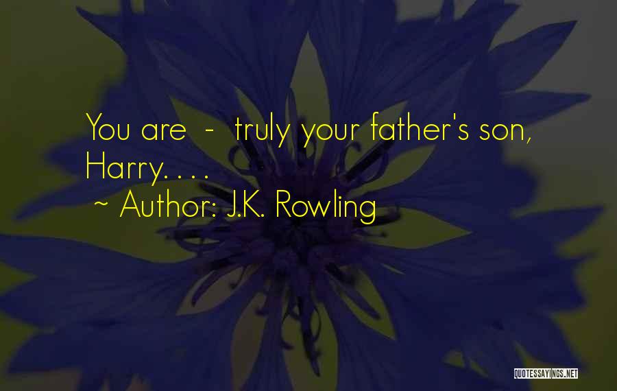 J.K. Rowling Quotes: You Are - Truly Your Father's Son, Harry. . . .