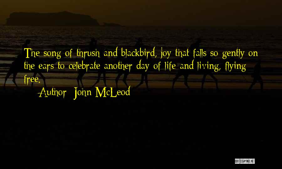 John McLeod Quotes: The Song Of Thrush And Blackbird, Joy That Falls So Gently On The Ears To Celebrate Another Day Of Life