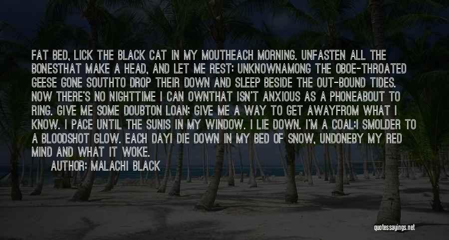 Malachi Black Quotes: Fat Bed, Lick The Black Cat In My Moutheach Morning. Unfasten All The Bonesthat Make A Head, And Let Me