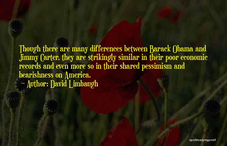 David Limbaugh Quotes: Though There Are Many Differences Between Barack Obama And Jimmy Carter, They Are Strikingly Similar In Their Poor Economic Records