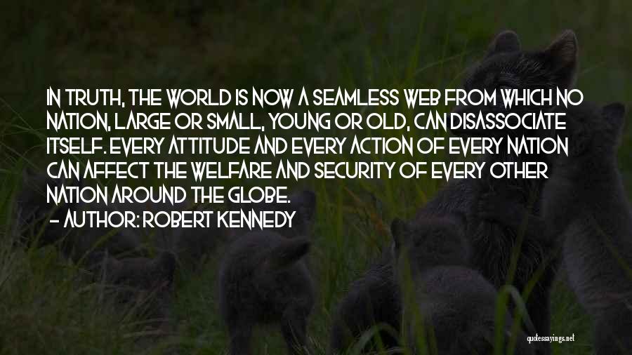 Robert Kennedy Quotes: In Truth, The World Is Now A Seamless Web From Which No Nation, Large Or Small, Young Or Old, Can