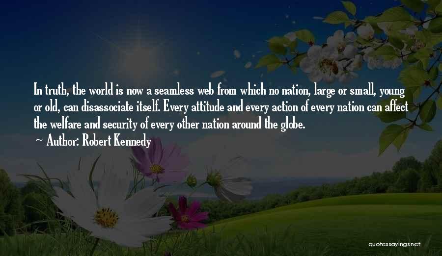 Robert Kennedy Quotes: In Truth, The World Is Now A Seamless Web From Which No Nation, Large Or Small, Young Or Old, Can