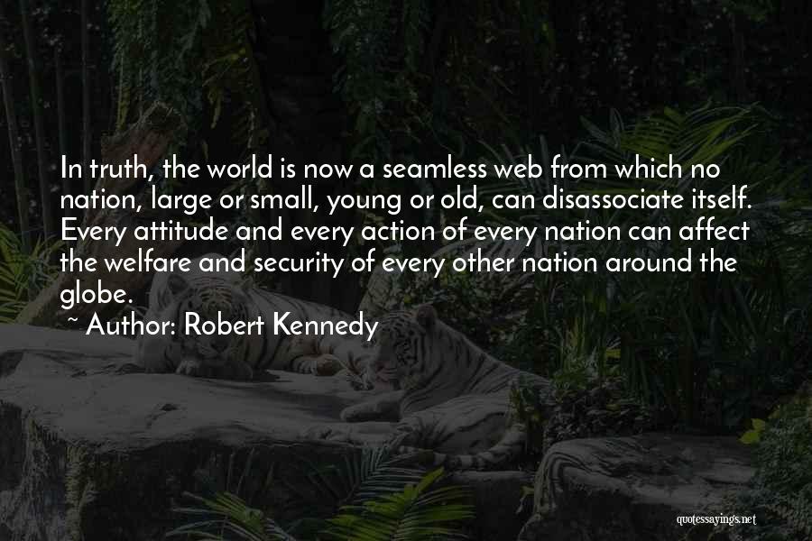 Robert Kennedy Quotes: In Truth, The World Is Now A Seamless Web From Which No Nation, Large Or Small, Young Or Old, Can