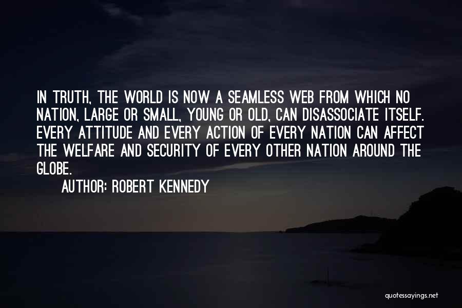 Robert Kennedy Quotes: In Truth, The World Is Now A Seamless Web From Which No Nation, Large Or Small, Young Or Old, Can