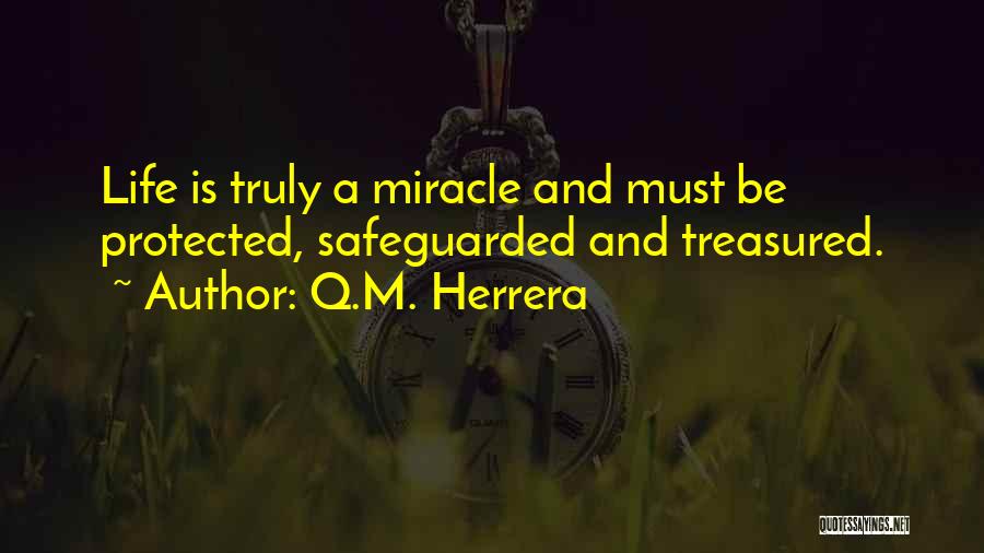 Q.M. Herrera Quotes: Life Is Truly A Miracle And Must Be Protected, Safeguarded And Treasured.