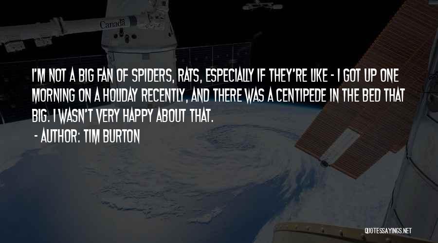 Tim Burton Quotes: I'm Not A Big Fan Of Spiders, Rats, Especially If They're Like - I Got Up One Morning On A