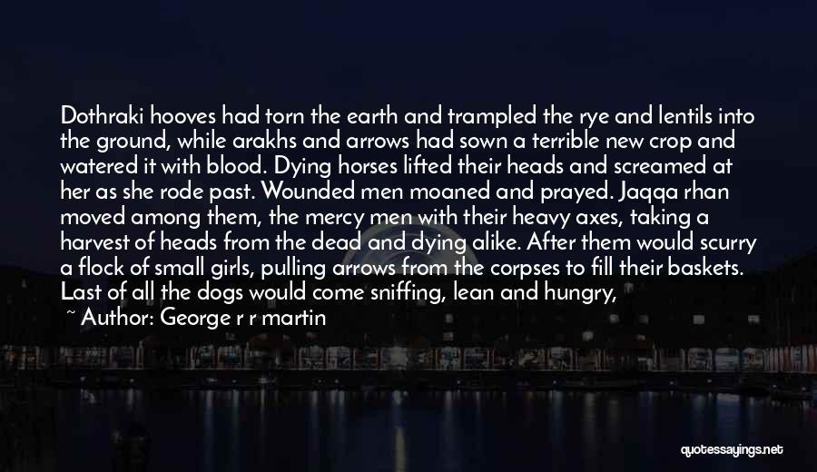 George R R Martin Quotes: Dothraki Hooves Had Torn The Earth And Trampled The Rye And Lentils Into The Ground, While Arakhs And Arrows Had