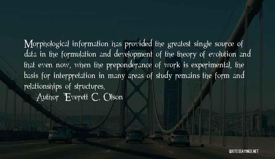 Everett C. Olson Quotes: Morphological Information Has Provided The Greatest Single Source Of Data In The Formulation And Development Of The Theory Of Evolution