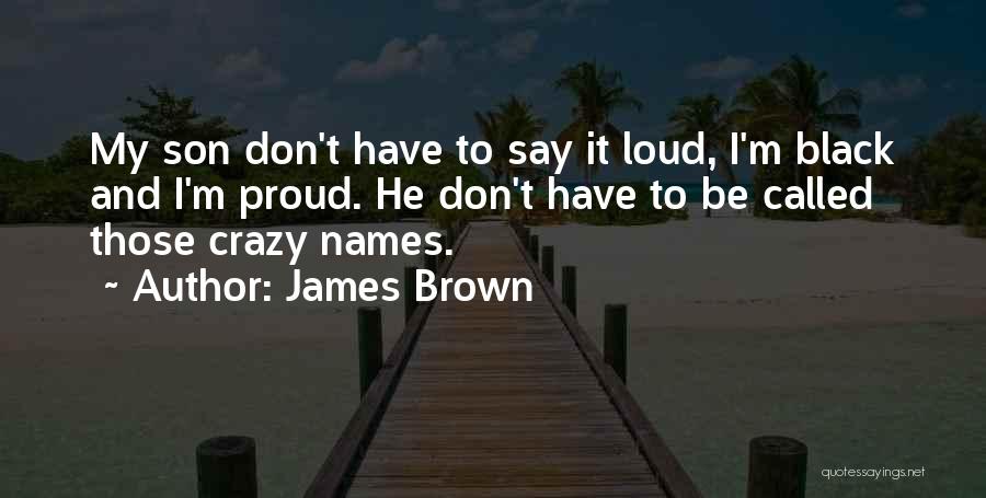 James Brown Quotes: My Son Don't Have To Say It Loud, I'm Black And I'm Proud. He Don't Have To Be Called Those