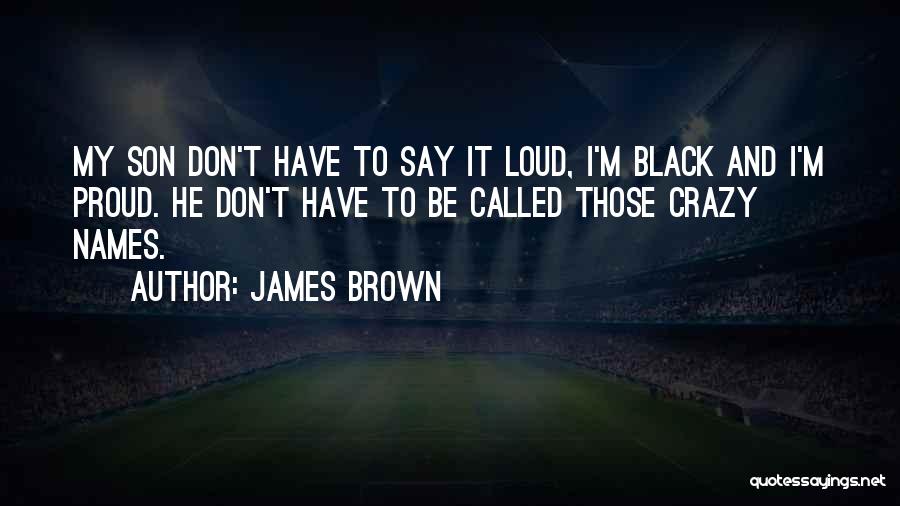 James Brown Quotes: My Son Don't Have To Say It Loud, I'm Black And I'm Proud. He Don't Have To Be Called Those